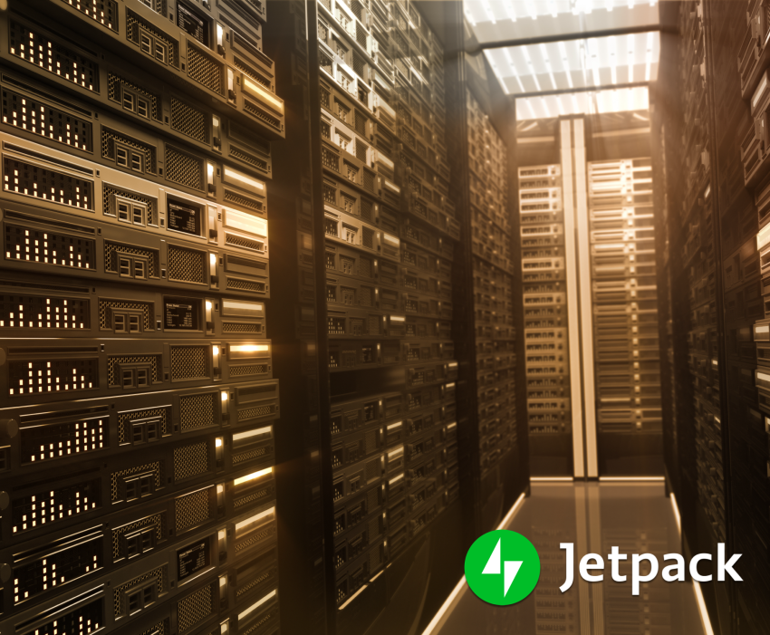 bank of servers at a hosting company